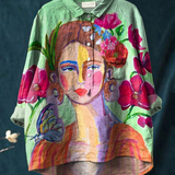 Ida | Dámský Neformální Halenka S prvkem an Oil Painting Portrétní Design