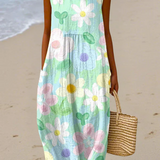 Coralie — Boho Midi Šaty v Pastel Tones