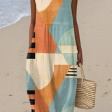 Iris - Versatile Multicoloured Midi Šaty