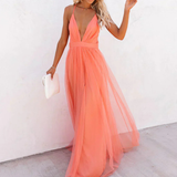 Layla — Coral Maxi Šaty