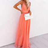 Layla — Coral Maxi Šaty
