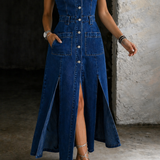 Adeline - Otevřený-Přední Waistcoat Šaty