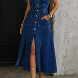 Adeline - Otevřený-Přední Waistcoat Šaty