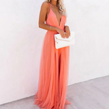 Layla — Coral Maxi Šaty