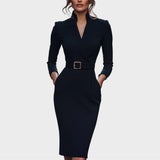 Jana | Elegantní Černý Shift Šaty s Pásek