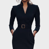 Jana | Elegantní Černý Shift Šaty s Pásek