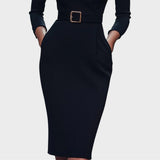 Jana | Elegantní Černý Shift Šaty s Pásek