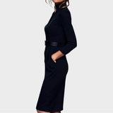 Jana | Elegantní Černý Shift Šaty s Pásek