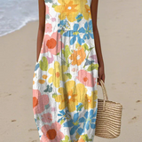 Cissy — Boho Midi Šaty v Pastel Tones
