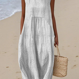 Cassandra — Boho Midi Šaty s Embroidery
