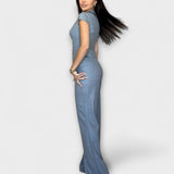 Ivy - Stylový Véčkový-Krk Top a Trouser Souprava