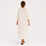 Aisha — Bílý Pruhovaný Kaftan