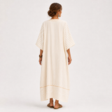 Farah — Beige Pruhovaný Kaftan