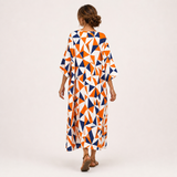 Layla — Orange Geometrický-Potisk Kaftan