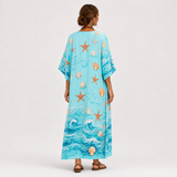 Lucía — Turquoise a Navy Kaftan