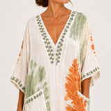 Mariam — Zelený Vázání-Dye Kaftan