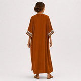 Nadia — Terracotta Etnický-Potisk Kaftan