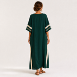 Noor — Zelený Etnický-Potisk Kaftan