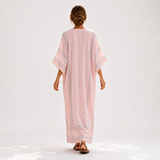 Soraya — Růžový Pruhovaný Kaftan