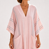 Soraya — Růžový Pruhovaný Kaftan