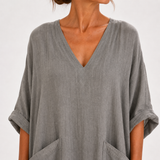 Valentina — Grey Plain Kaftan