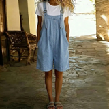 Charlotte - Krátký Džínový Kombinéza s Měkký Bavlněný Feel