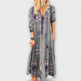 Vivi - Lässig’s Boho Lněný Maxi Šaty