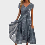 Isha | Elegantní Midi Šaty s Véčkový-Krk