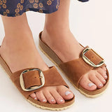 Rosamund — Cork-Sole Kožený Sandály