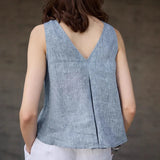 Marlowe — Reversible Chambray Lněný Vest