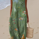 Cecily — Boho Midi Šaty s Nature-Inspirovaný Motiv