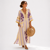 Sofía — Purple Květinový Kaftan