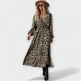 Natalie - Stylový Šaty s Leopardí Potisk