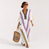Sara — Bílý Multicolour Kaftan