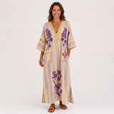 Sofía — Purple Květinový Kaftan
