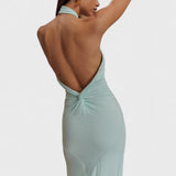Ginevra — Curve-Flattering Hedvábný Šaty s Vázání Výstřih