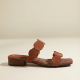Delphine — Croc-Potisk Kožený Mules