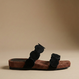 Delphine — Croc-Potisk Kožený Mules